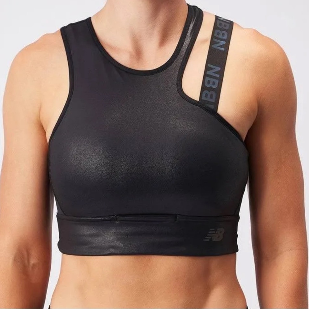 New Balance Black Asymmetric Sports Bra